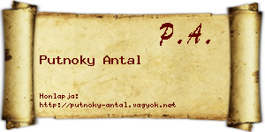 Putnoky Antal névjegykártya